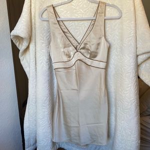 Abercrombie & Fitch Satin Silk Champagne Cream Mini Dress